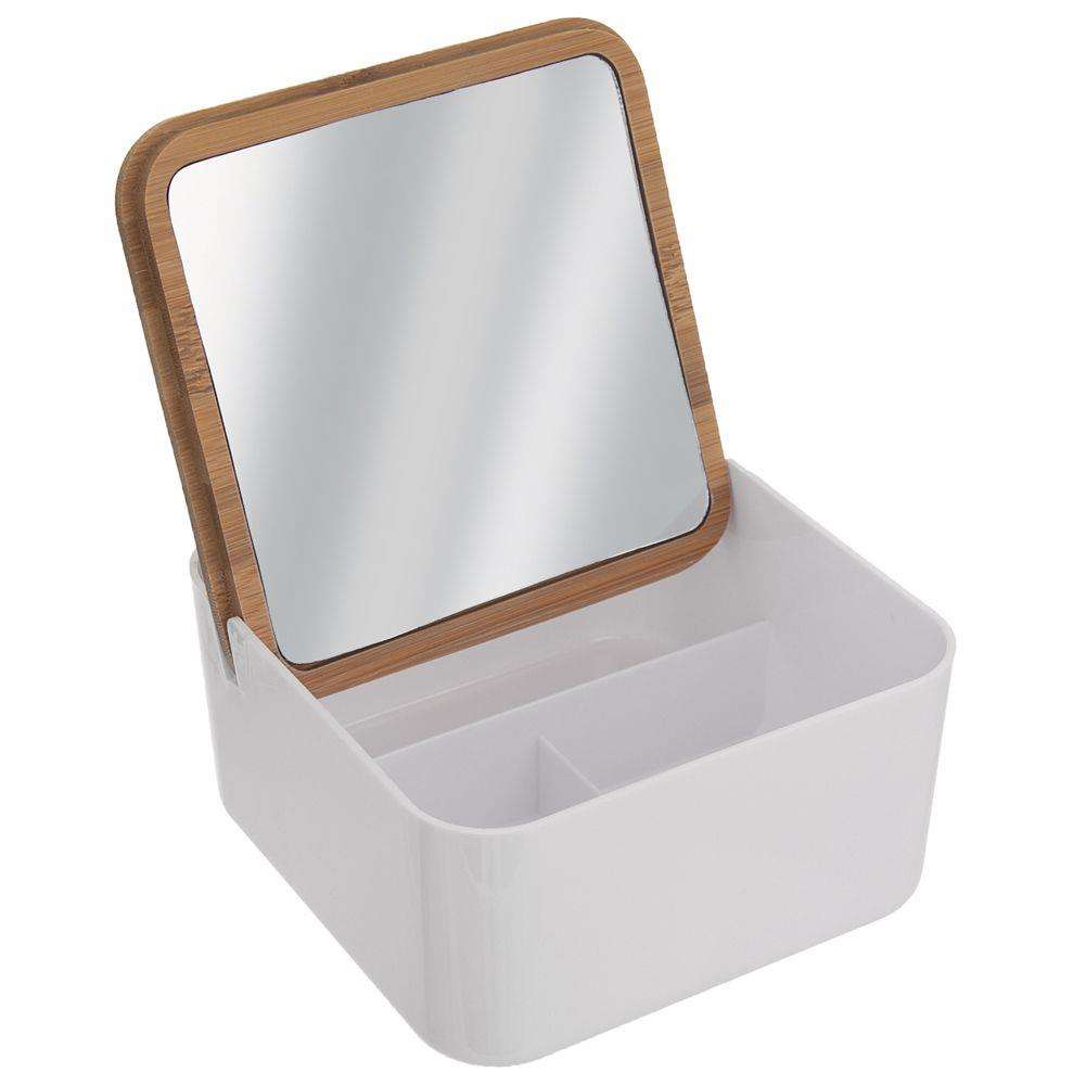 Organizator cosmetic cu oglinda Orion, Alb