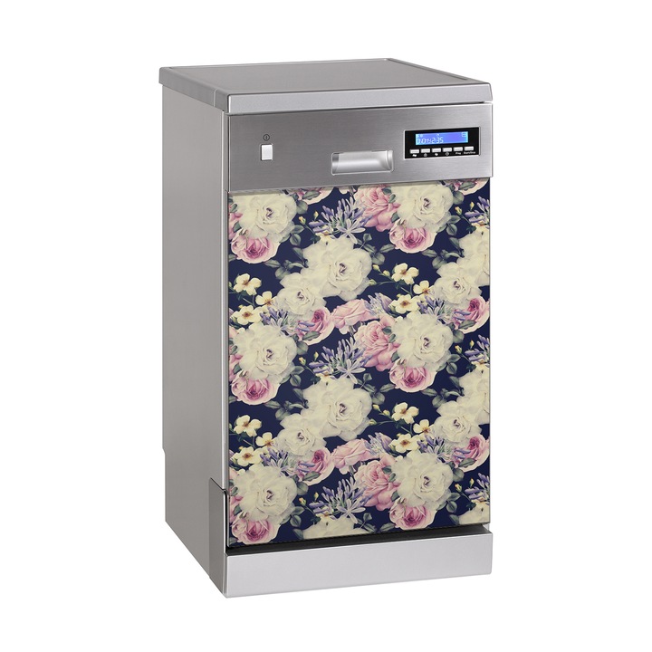 Magnet decorativ. Dreptunghi. Trandafiri Albi Vintage. Gri. 45x70 cm. 010220270010000030642