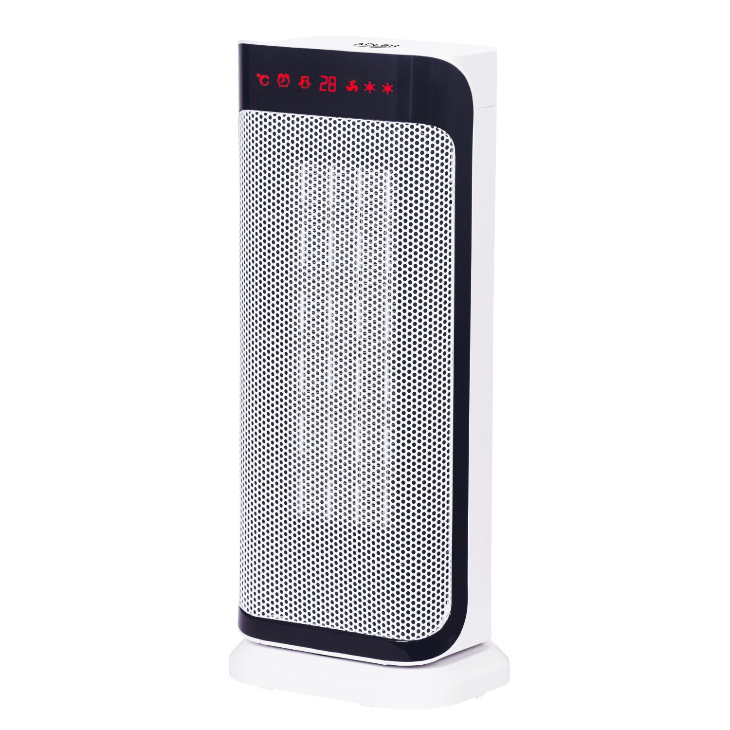 Aeroterma ceramica LCD cu telecomanda, Adler 7723, alb-negru