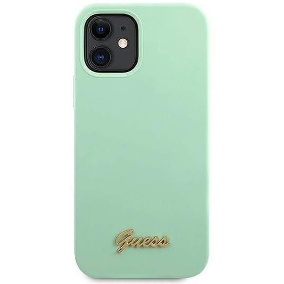 Husa Guess Vintage pentru iPhone 12 Mini, Silicon, Verde