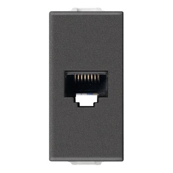 Priza UTP, RJ45, CAT5E, 1 modul, Vimar, NEVE, NEGRU carbon mat, 09338.9.CM Priza UTP, RJ45, CAT5E, 1 modul, Vimar, NEVE, NEGRU carbon mat, 09338.9.CM