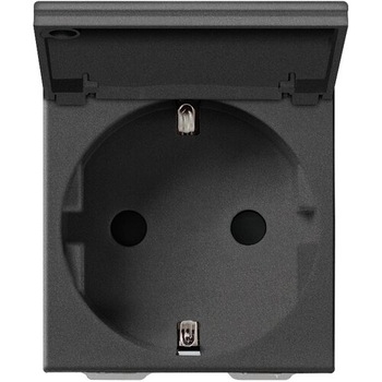 Priza schuko cu CAPAC, standard german, 2 module, 16A, Vimar, NEVE, NEGRU carbon mat, 09208.C.CM Priza schuko cu CAPAC, standard german, 2 module, 16A, Vimar, NEVE, NEGRU carbon mat, 09208.C.CM