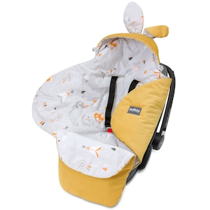 Одеяло за столче за кола Bellochi Apanatschi yellow, За пътуване, За повиване, сиво-жълт