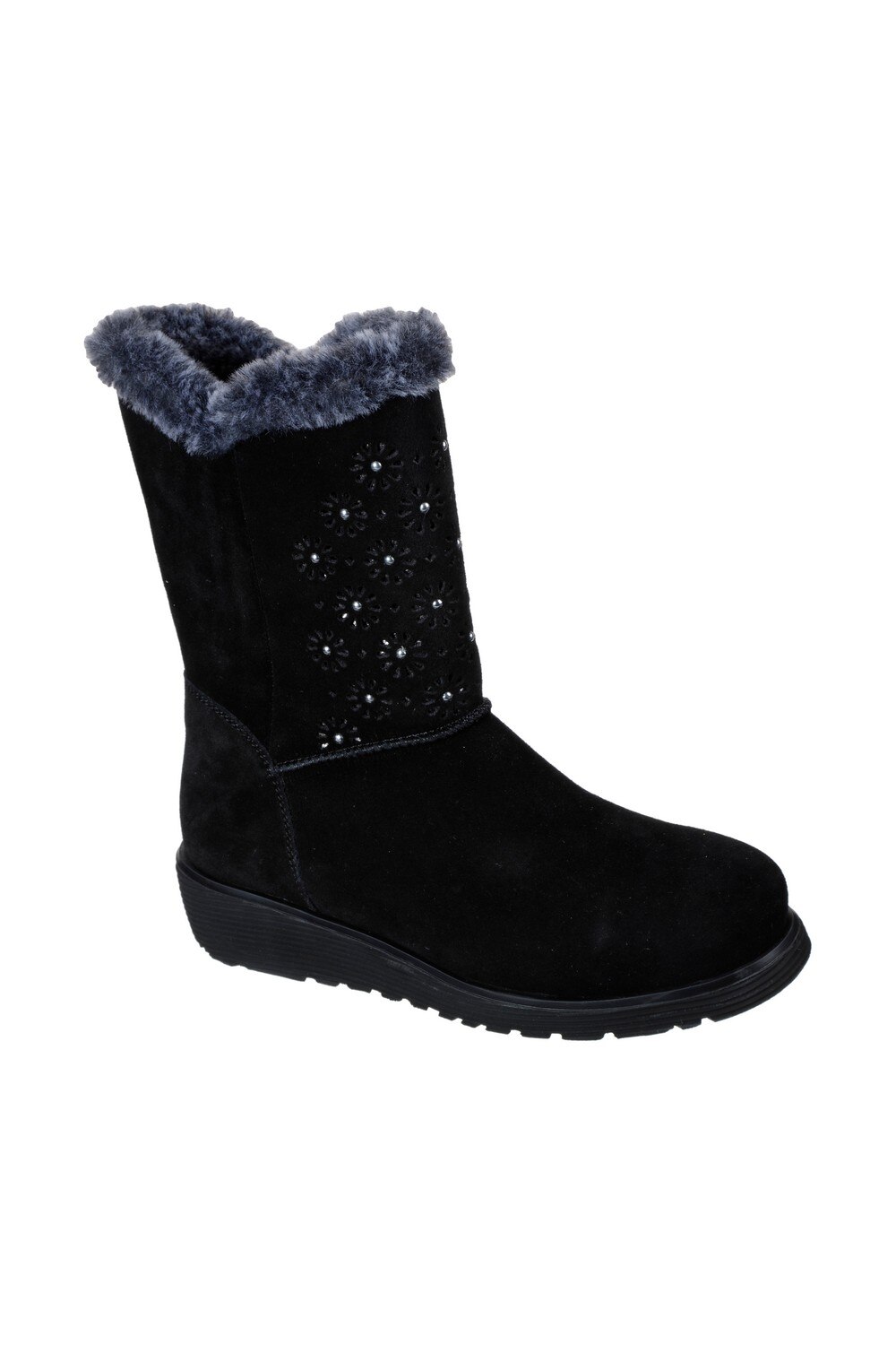 Cizme Keepsakes Wedge Lovely Stud Skechers, Negru