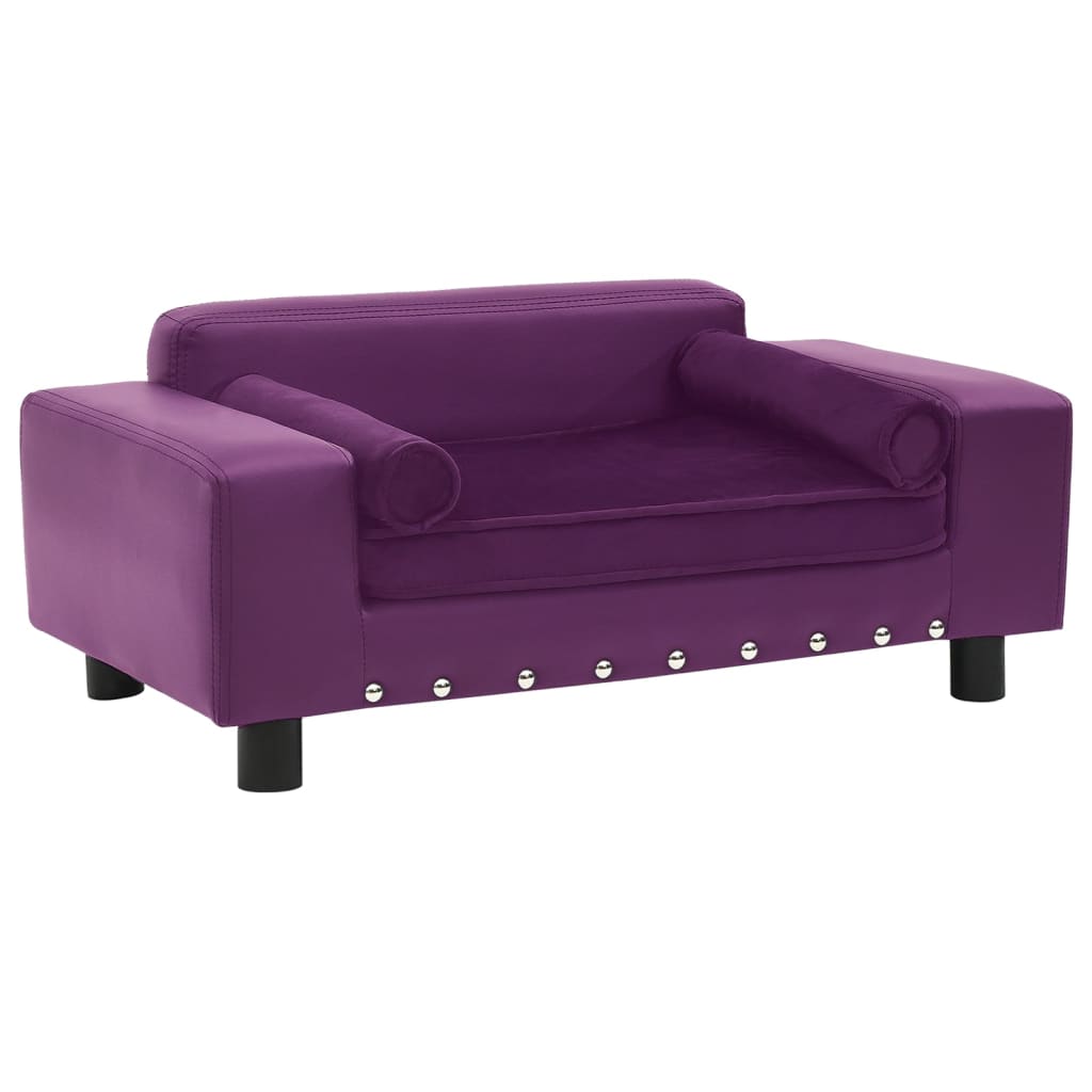 Canapea caini, visiniu, 81x43x31cm, plus & piele ecologica