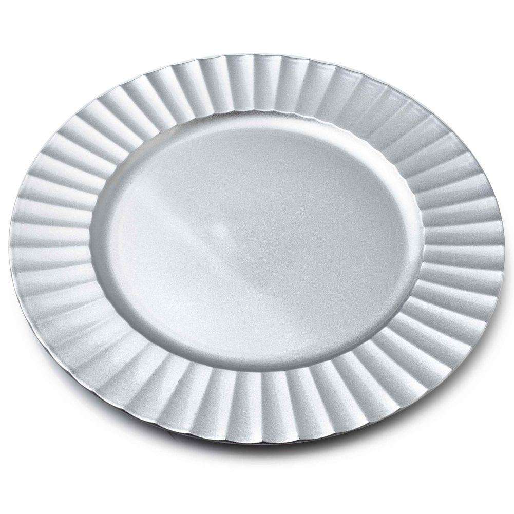 Tava servire Mondex, Rotunda, Plastic, 33 cm, Argintiu