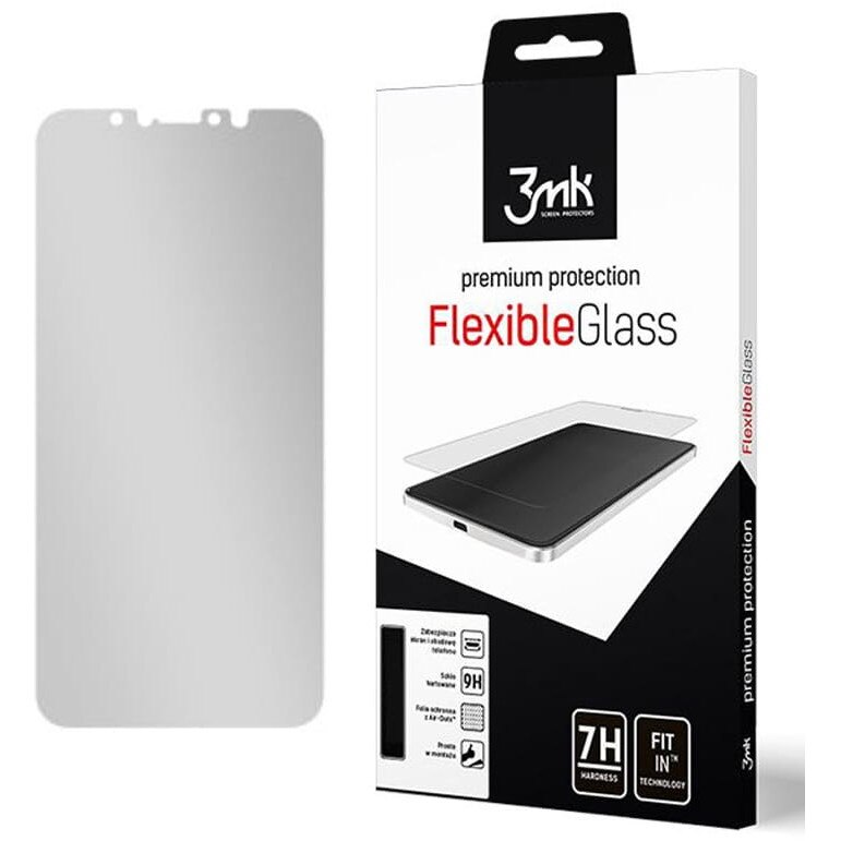 Folie din sticla hibrid, Flexible Glass, 3MK, pentru iPhone X, Transparent