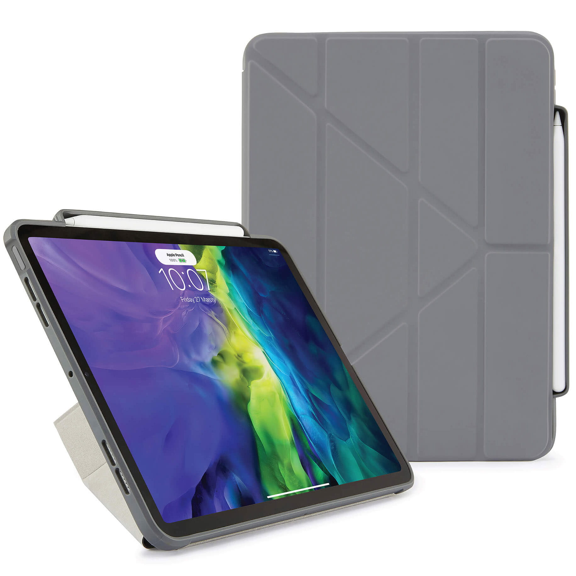 Husa Pipetto Origami, Compatibil cu iPad Air 4th gen. 2020, Gri