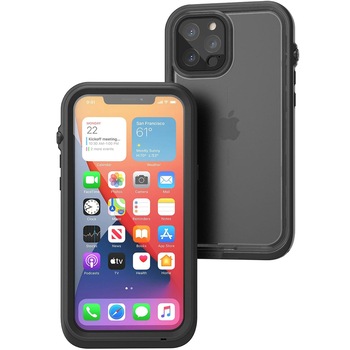 Husa cu protectie ecran Catalyst Total Protection pentru iPhone 12 Pro Max, Polimer, Negru/Transparent Husa cu protectie ecran Catalyst Total Protection pentru iPhone 12 Pro Max, Polimer, Negru/Transparent