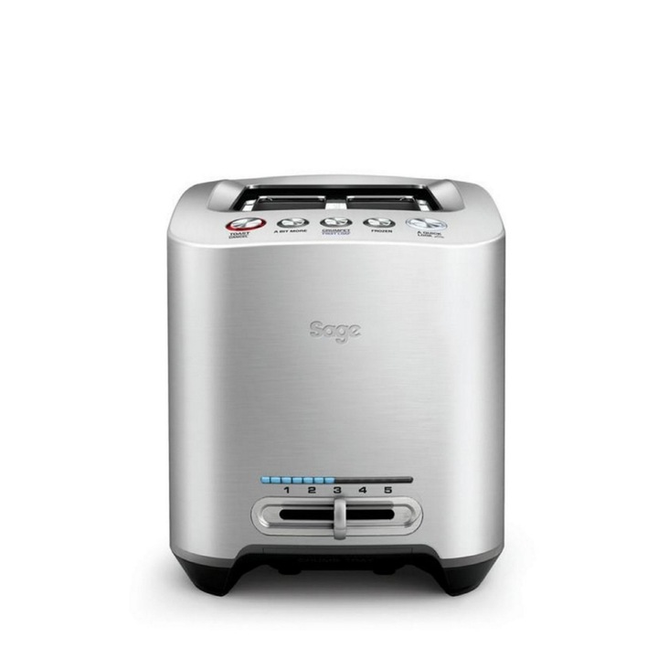 Тостер Sage BTA825, 1100 W, 2 филийки, Сребрист