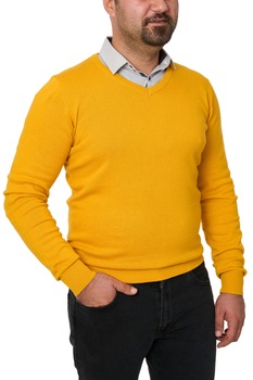 Pulover barbat in anchior, Glory, Galben Pulover barbat in anchior, Glory, Galben