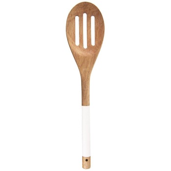 Lingura bucatarie, Orion, Lemn, 30 cm, Alb/Maro Lingura bucatarie, Orion, Lemn, 30 cm, Alb/Maro