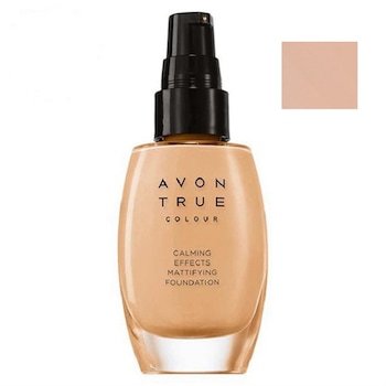 Fond de ten matifiant True Colour Calming Effects, Almond, Avon, 30 ml Fond de ten matifiant True Colour Calming Effects, Almond, Avon, 30 ml