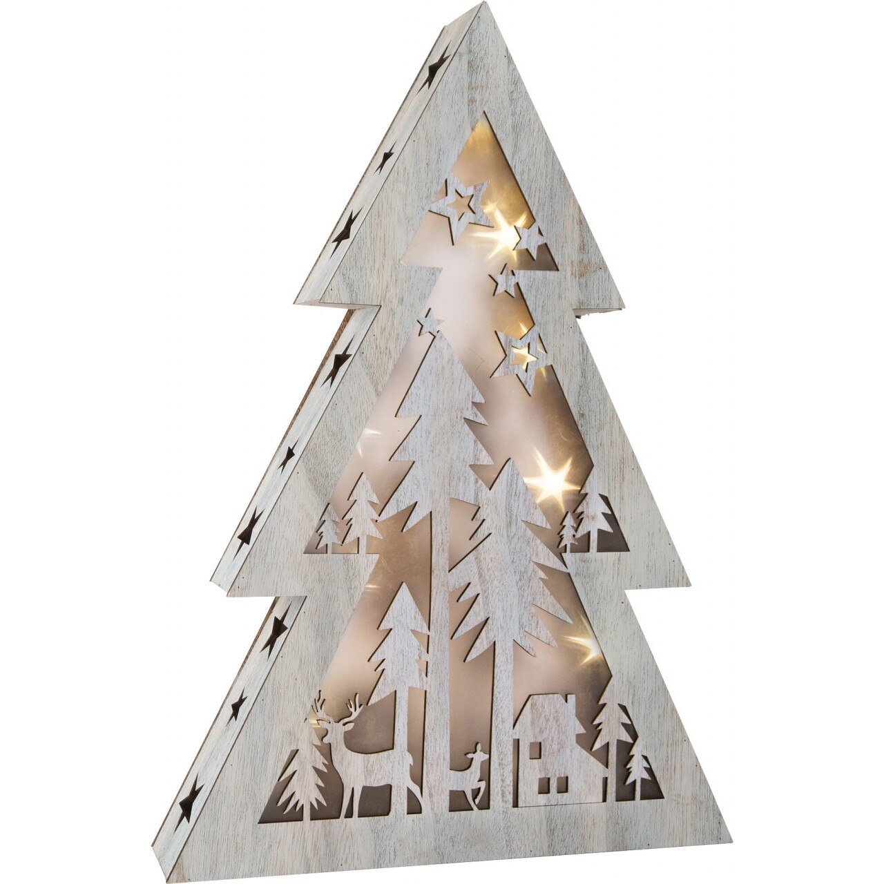 Brad luminos, lemn, 49 x 34 x 7 cm