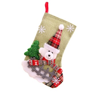 Cizmulita cadou Eurozep, ursulet si brad craciun 3D, soseta pentru cadou, 23 cm Cizmulita cadou Eurozep, ursulet si brad craciun 3D, soseta pentru cadou, 23 cm