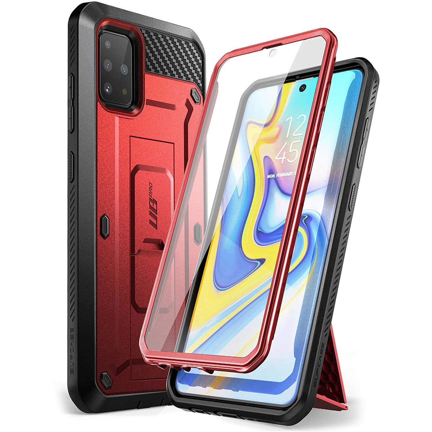 Husa de protectie fata / spate Supcase UB Pro SP pentru Samsung Galaxy A51, TPU, Policarbonat, Rosu / Negru