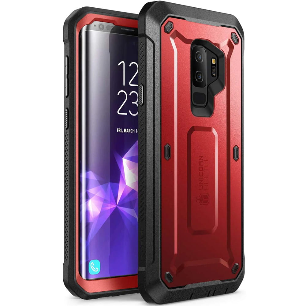 Husa de protectie fata / spate Supcase UB Pro SP pentru Samsung Galaxy S9 Plus, TPU, Policarbonat, Rosu / Negru