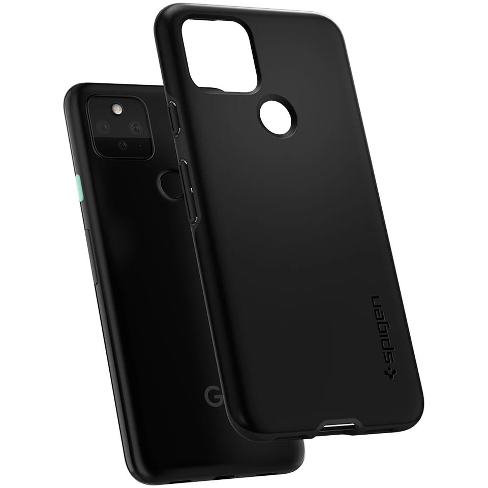 Husa Spigen Thin Fit, Compatibil cu Google Pixel 5, Negru