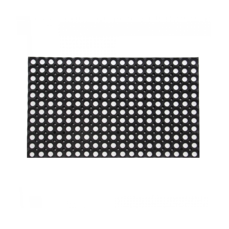 Covor intrare exterior Deco, cauciuc, dreptunghiular, 60 x 40 cm, negru