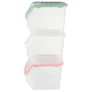 Set 3 recipiente pentru fructe/legume, Plastic, 12 l Set 3 recipiente pentru fructe/legume, Plastic, 12 l