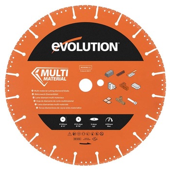 Disc diamantat multimaterial 300x22.2x3.4 mm Evolution MD300SEG-CS Disc diamantat multimaterial 300x22.2x3.4 mm Evolution MD300SEG-CS