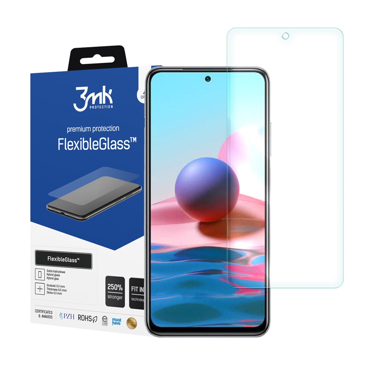 Folie Protectie pentru Xiaomi Redmi note 10 / 10S, 3MK Flexible Glass, Transparent
