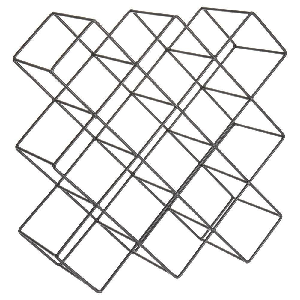 Raft metalic pentru sticle de vin Home Styling, Negru