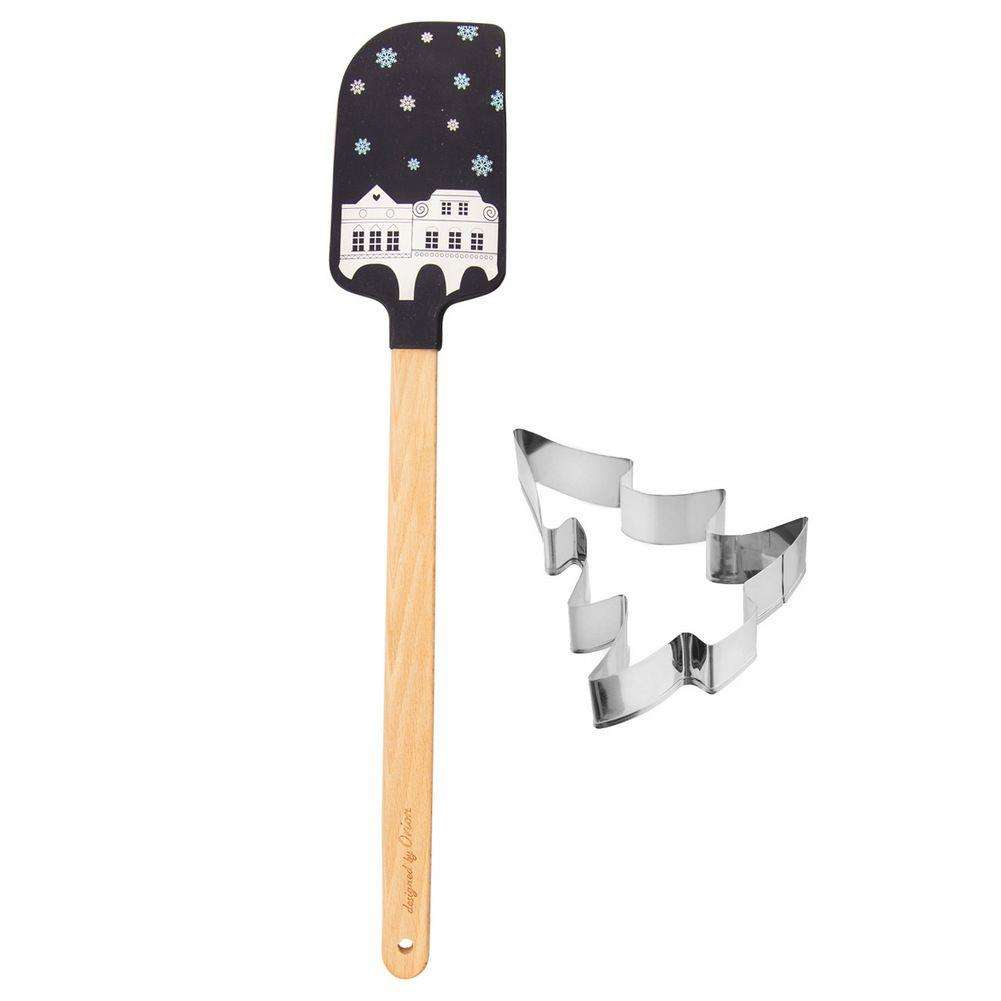 Set bucatarie, Orion, Spatula, Forma prajituri, Silicon/Inox, Multicolor