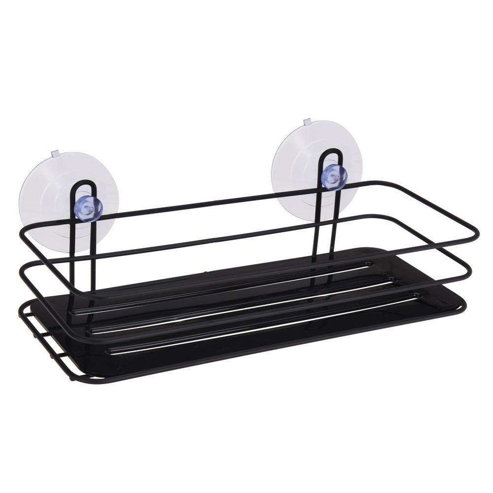 Raft de dus cu ventuze Bathroom Solutions, Metal, Negru
