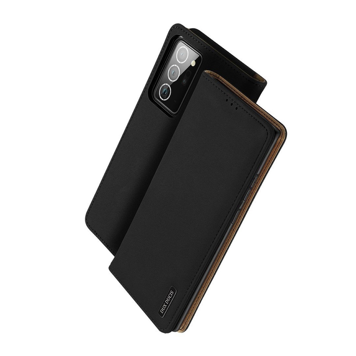 Husa carte DuxDucis, compatibila cu Samsung Galaxy Note 20 Ultra, Piele naturala, Negru