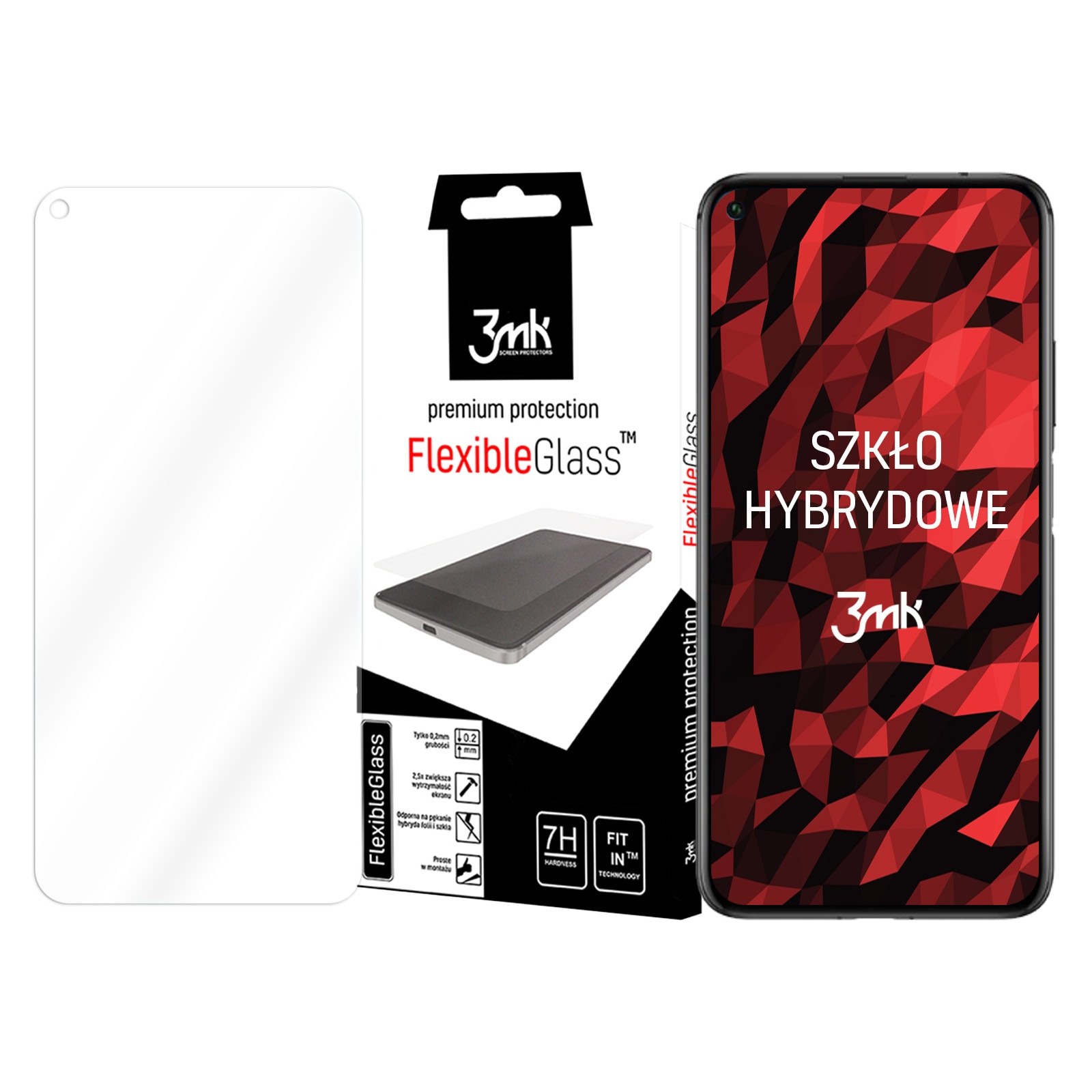 Folie de sticla 3MK Flexibleglass, pentru Huawei Honor 20, 0.2mm, Transparent