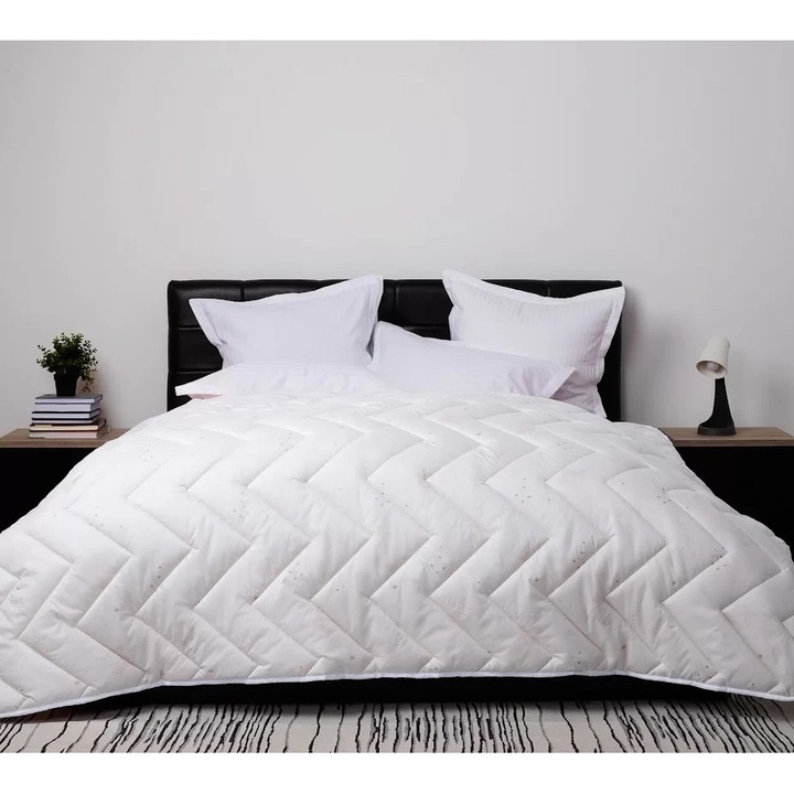 Pilota Pucioasa matlasata lana, alb, 180x210 cm