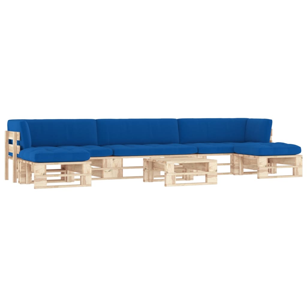 Set mobilier paleti cu perne, 6 piese, lemn de pin tratat