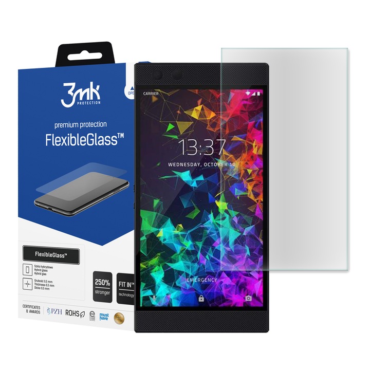 Стъклен протектор 3MK Flexibleglass, За Razer Phone 2, Прозрачен, 0,2 мм