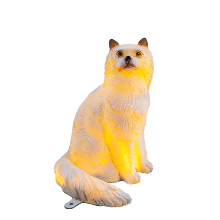 Decoratiune de exterior 3D Persian Cat din fibra de sticla, 360Led, 32 cm, PHB-M0006