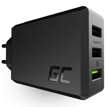Incarcator retea Green Cell, Fast charging, 30W, 3 x USB-A, Universal, Negru Incarcator retea Green Cell, Fast charging, 30W, 3 x USB-A, Universal, Negru