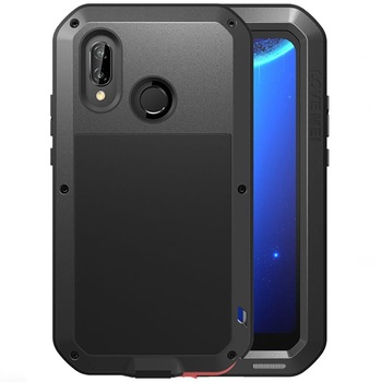 Carcasa blindata, LOVE MEI, pentru Huaweii P20, Negru + folie de sticla, Gorilla Glass Carcasa blindata, LOVE MEI, pentru Huaweii P20, Negru + folie de sticla, Gorilla Glass