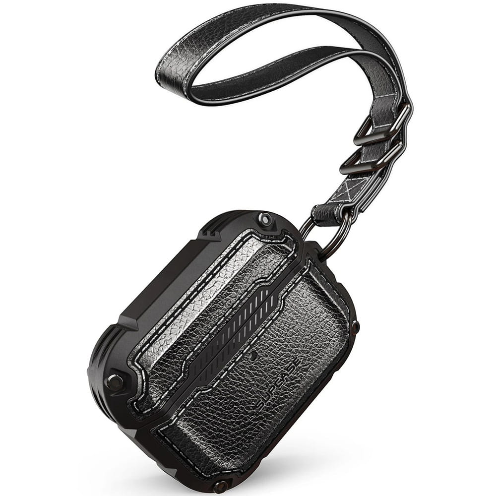Husa de protectie Supcase UB Royal Leather pentru Apple AirPods Pro, Piele ecologica, Negru