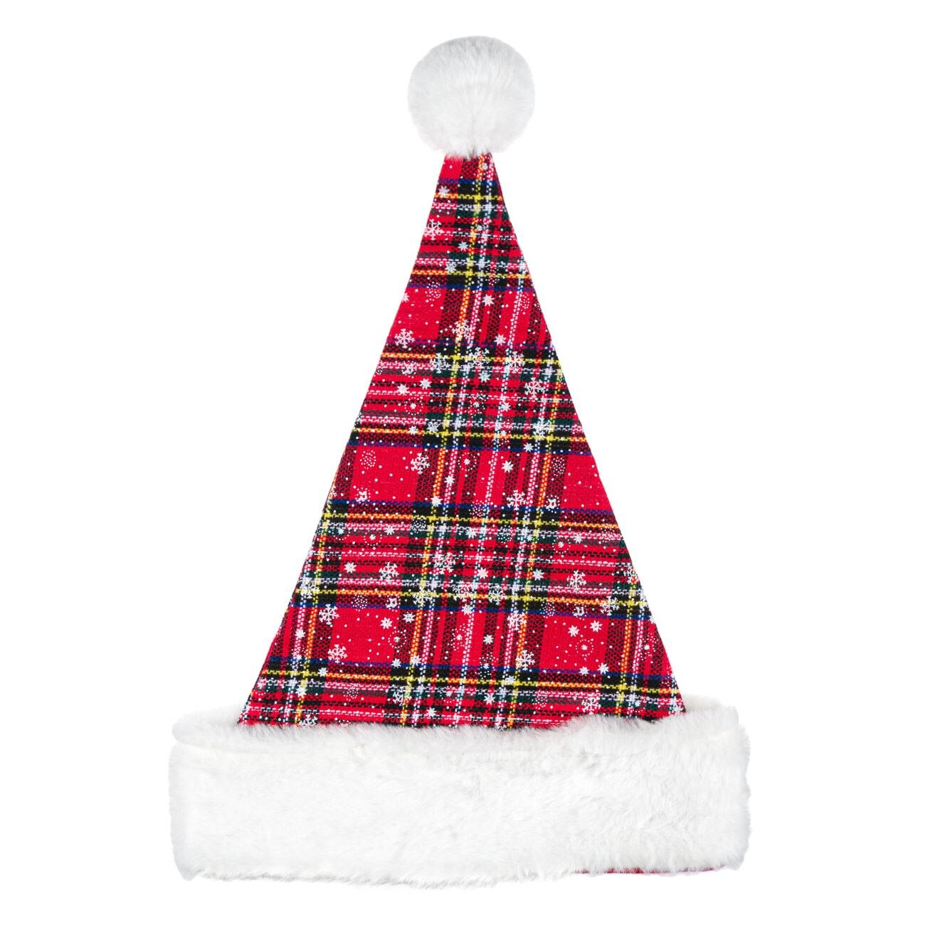 Caciulita Craciun, Zola®, pentru copii, rosie, model in carouri