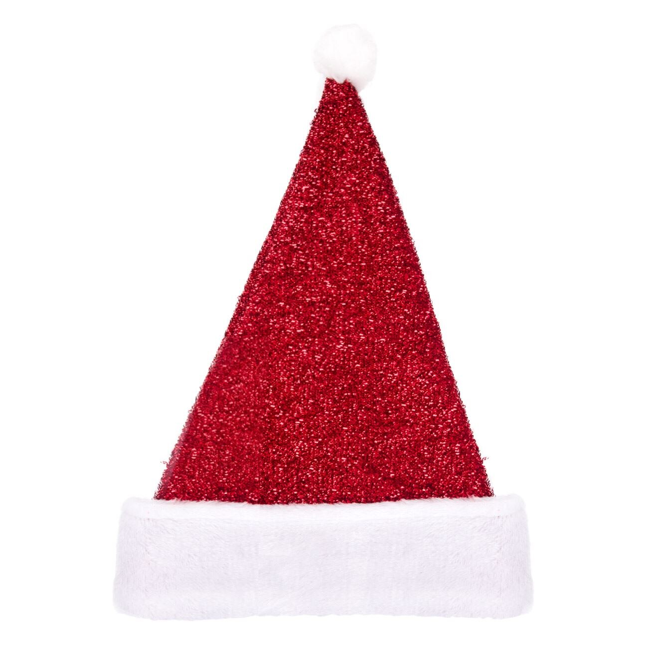 Caciulita Craciun, Zola®, pentru copii, rosie sclipicioasa, cu pompom