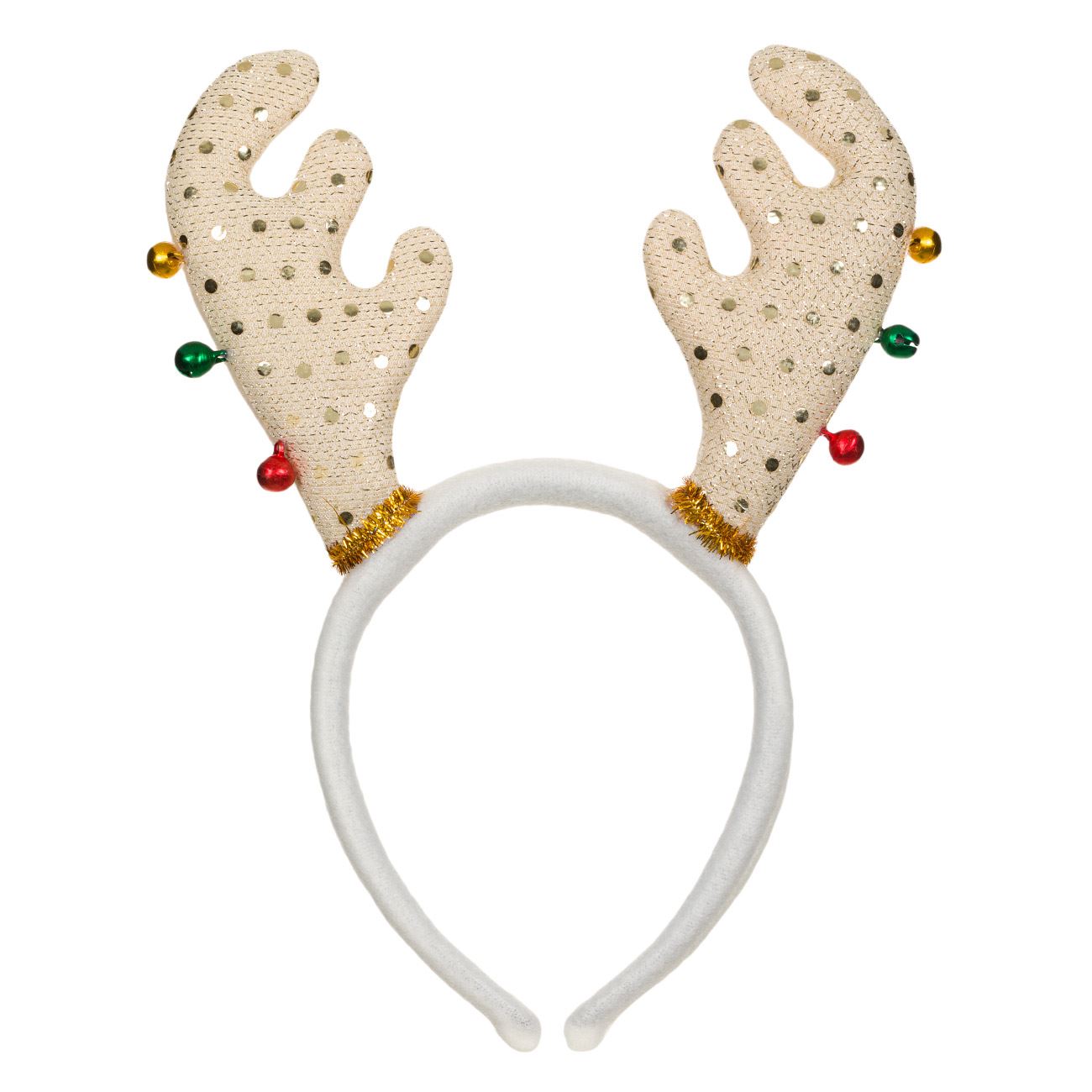 Coronita Craciun, Zola®, pentru copii, alba cu clopotei multicolori, 13 cm