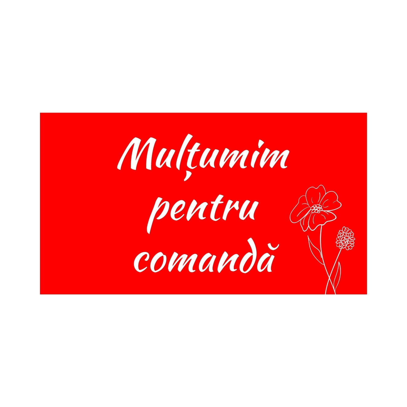 Set 200 etichete Multumim pentru comanda, 9x5 cm