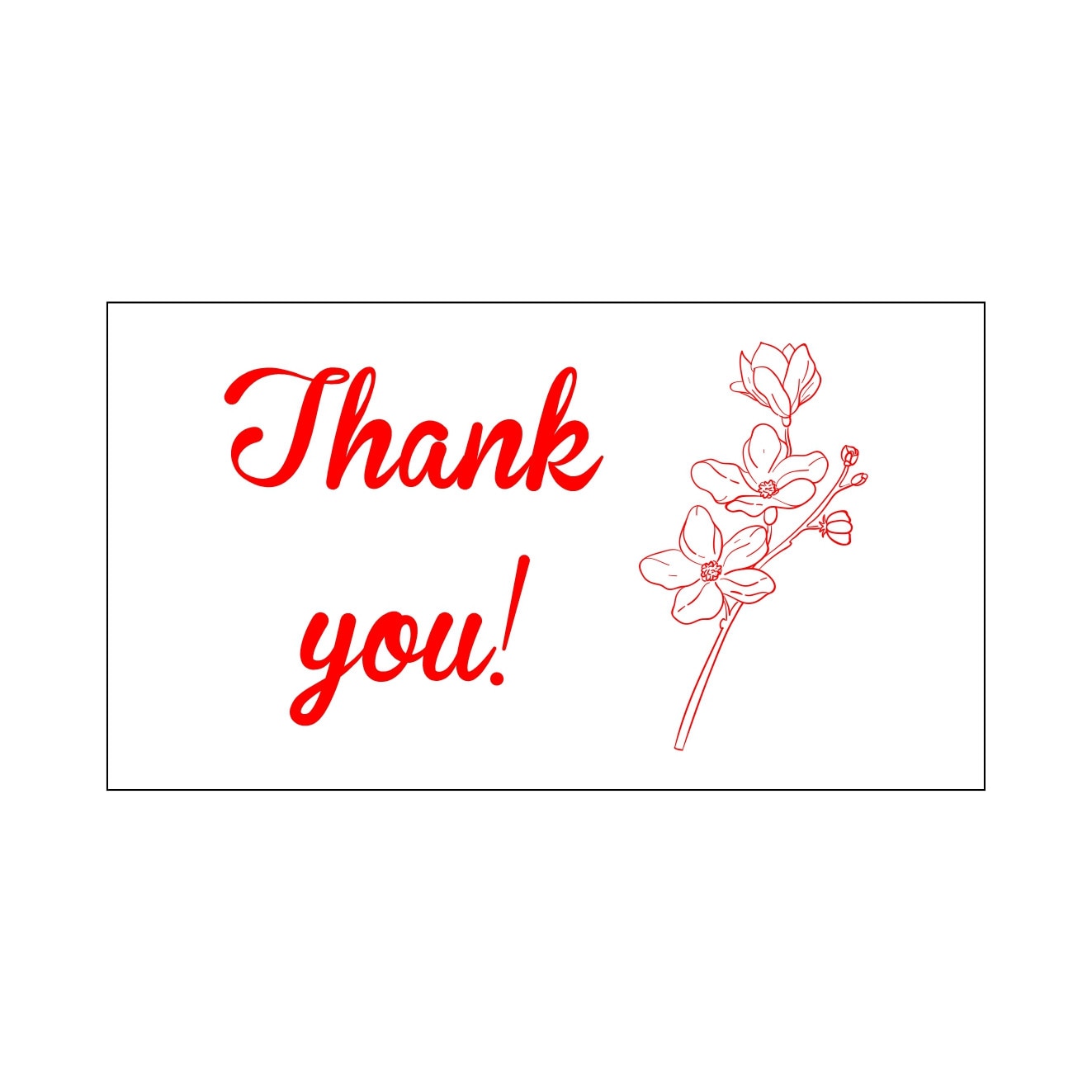 Set 200 etichete Thank you, model 1, 9x5 cm