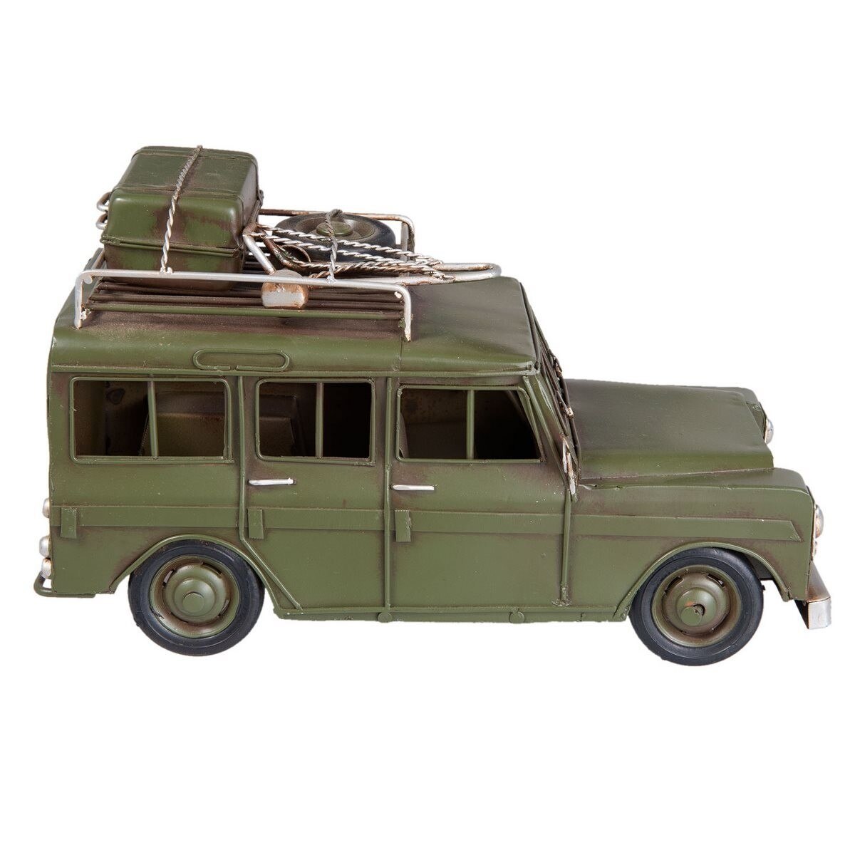 Macheta masina Retro din metal verde 25x12x14 cm