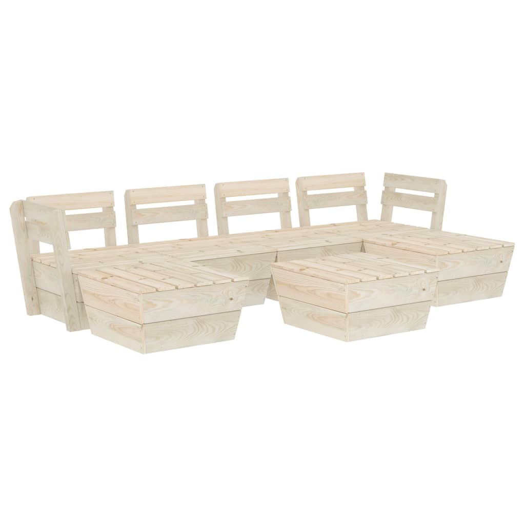 Set mobilier gradina din paleti, 7 piese, lemn de molid tratat