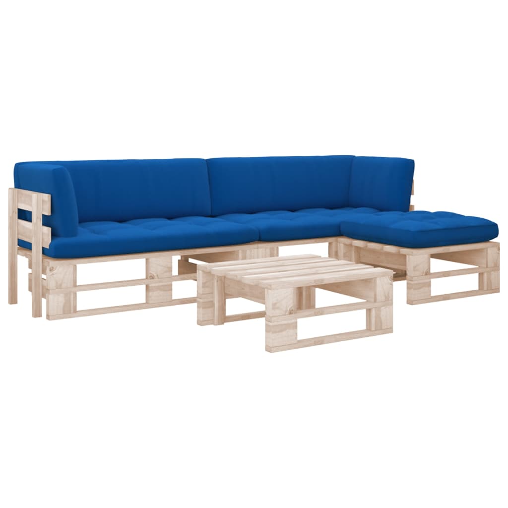 Set mobilier din paleti cu perne, 4 piese, lemn de pin tratat