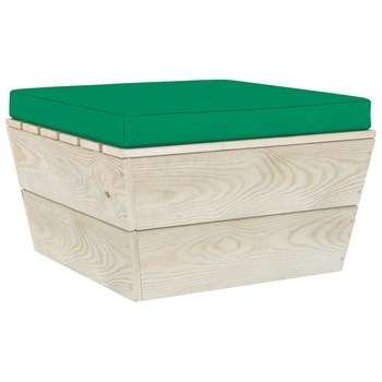 Taburet din paleti pentru gradina cu perna vidaXL, Lemn, 60 x 60 x 30 cm, Verde Taburet din paleti pentru gradina cu perna vidaXL, Lemn, 60 x 60 x 30 cm, Verde