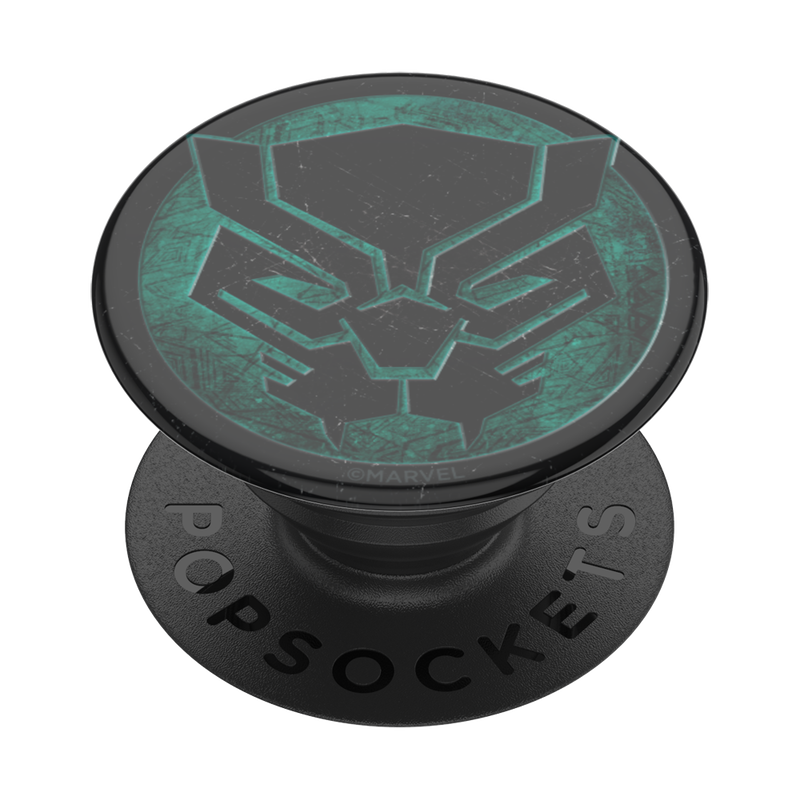 Suport adeziv Popsockets pentru telefon, PopGrip Marvel Black Panther, Negru/Rosu