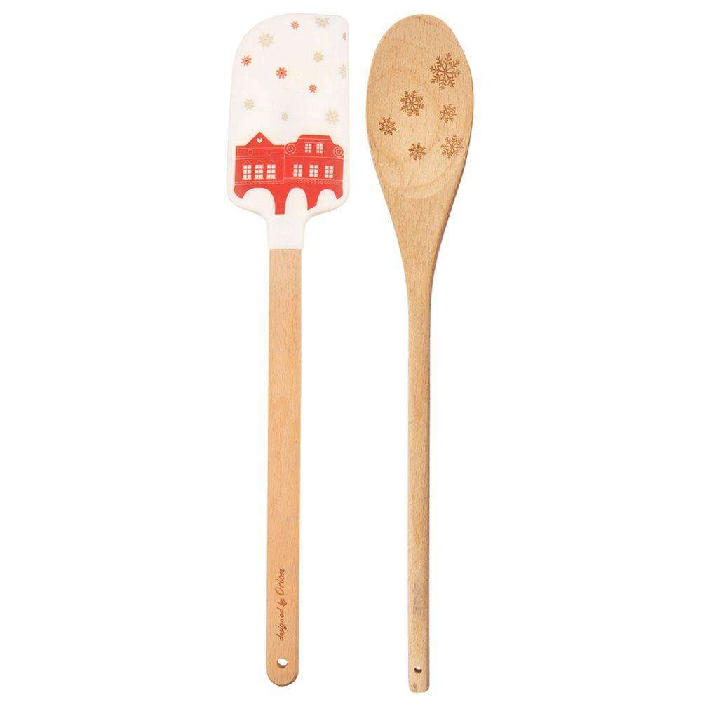 Set spatula/lingura, Orion, Silicon/Lemn, Multicolor