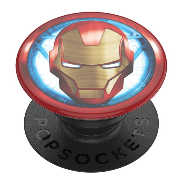 Suport adeziv Popsockets pentru telefon, PopGrip Marvel Iron Man, Multicolor